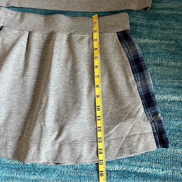 Sundays Becca skort Sienna s/s sweatshirt set grey blue Plaid trim size Medium - Picture 9 of 16